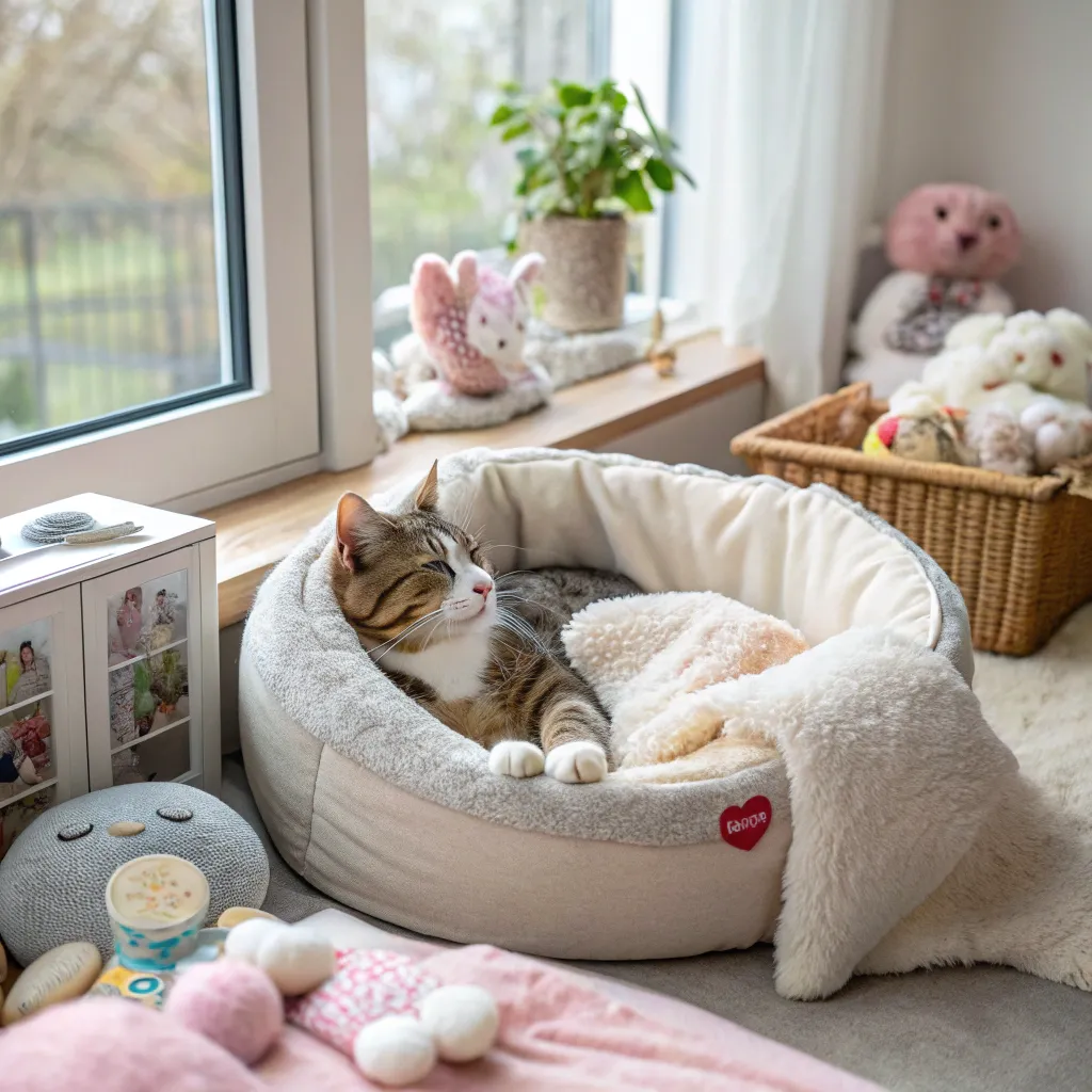 Cat lounging in pet hotel